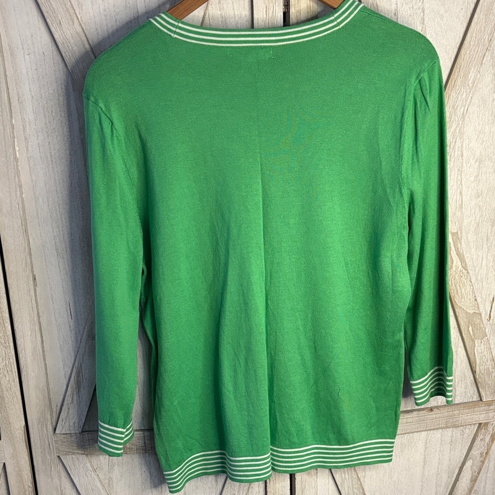 Preppy Chic! Banana Republic Green Tipped Cardigan - Picture 4 of 8